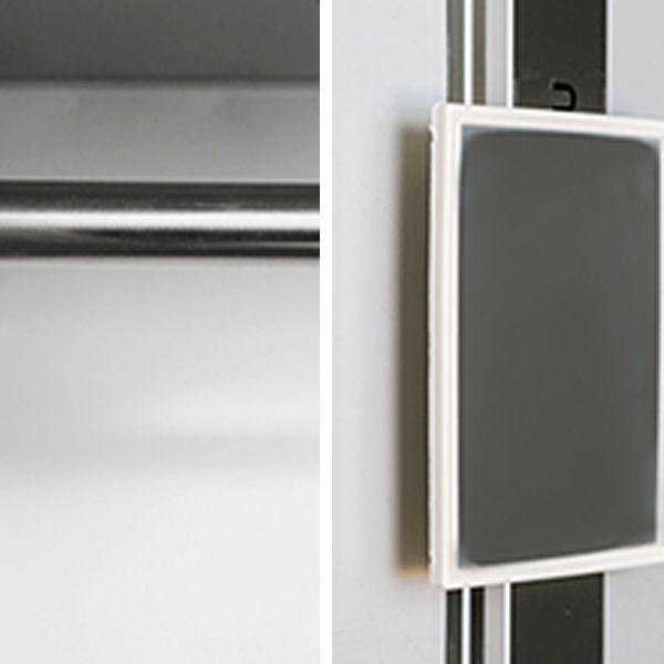 Modern Hinged Door Storage Cabinet Chrome Metal Armoire for Bathroom