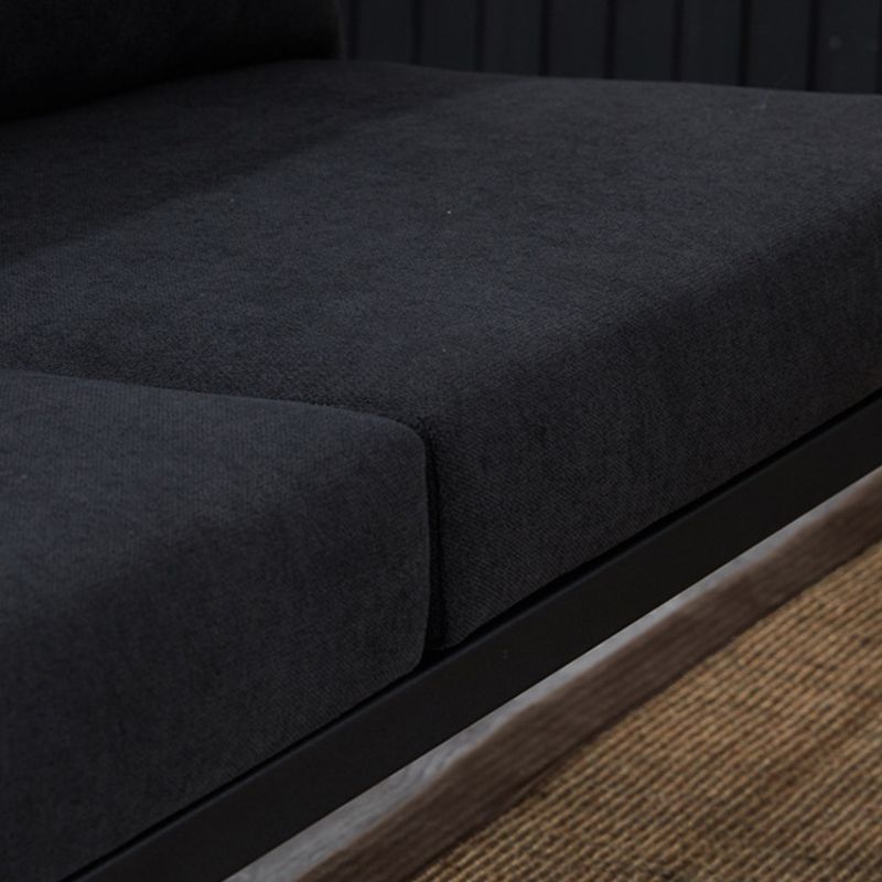 31.4"H Faux Leather/Cotton Blend Square Arm Sofa for Living Room