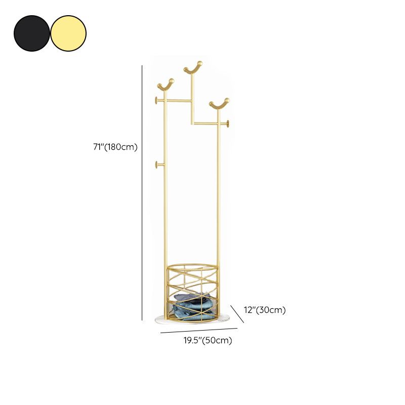 Gorgeous Coat Rack Basket Storage Metal Coat Rack with Coat Hooks