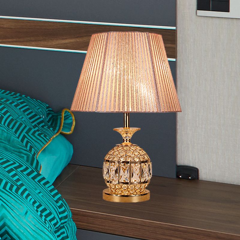 Lampada per ananas contemporanea Lampade cristallo sfaccettato 1 testa di lettura in oro