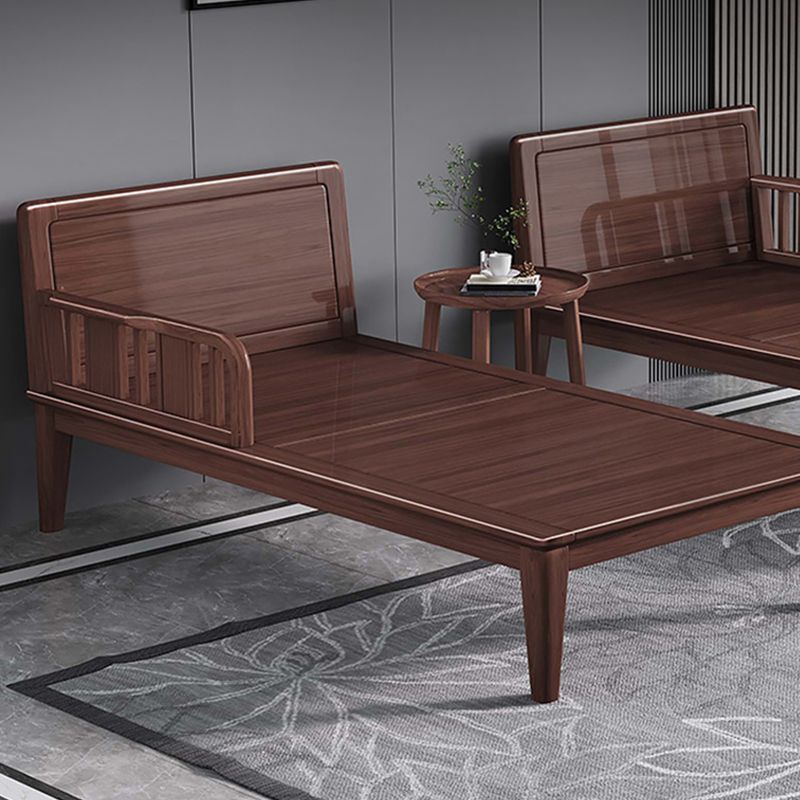 71.65" L Walnut Slipcovered Chaise Lounge Couch with 2 Pillows