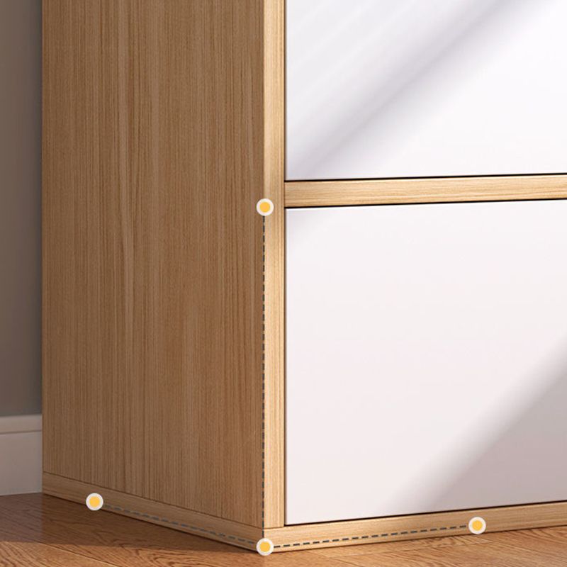 Wooden Side Cabinet with Shelves and Doors 9.44" Wide Storage Cabinet