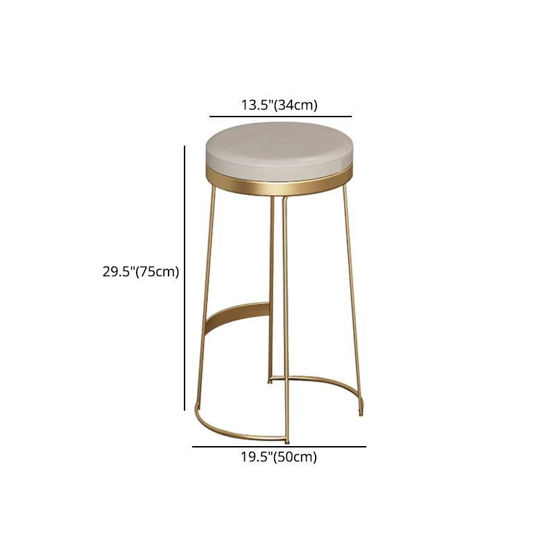 Scandinavian Backless Round BarStools for Home Upholstered Counter Height Stool