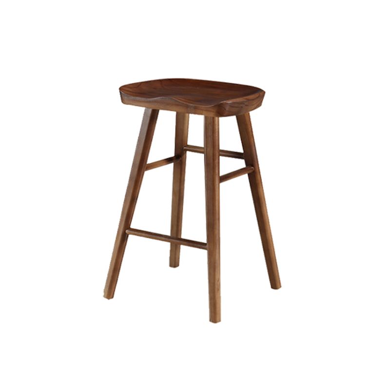 Solid Wood Bar Stool Modern Backless Counter Stool for Dining Room