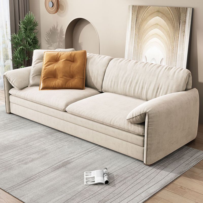 Glam Styled Fiber Sleeper Sofa Upholstered Pillow Top Arms Sofa Bed