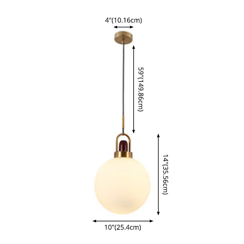 1 Light Ceiling Light Modern Simple White Glass Hanging Pendant Lights for Restaurant