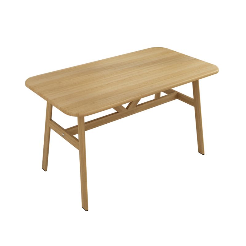 Modern Rectangular Dinner Table Wooden Tabletop with Metal Legs