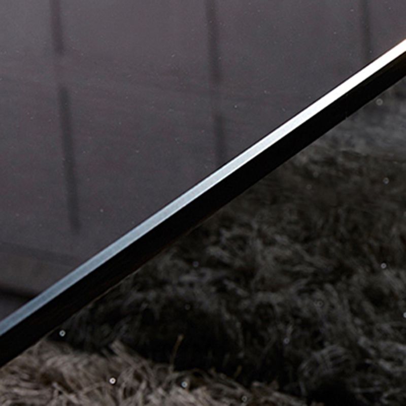 Sled Single Coffee Table Glass Modern Black/White Rectangular Cocktail Table