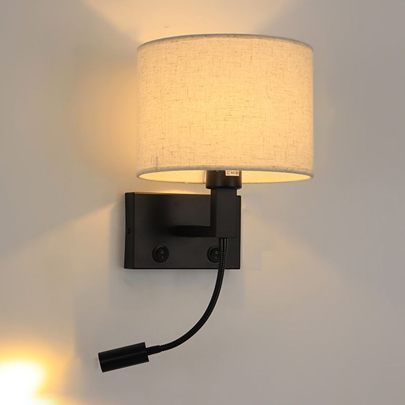 Geometric Wall Lighting Modern Fabric 2 Lights Wall Sconces for Bedroom