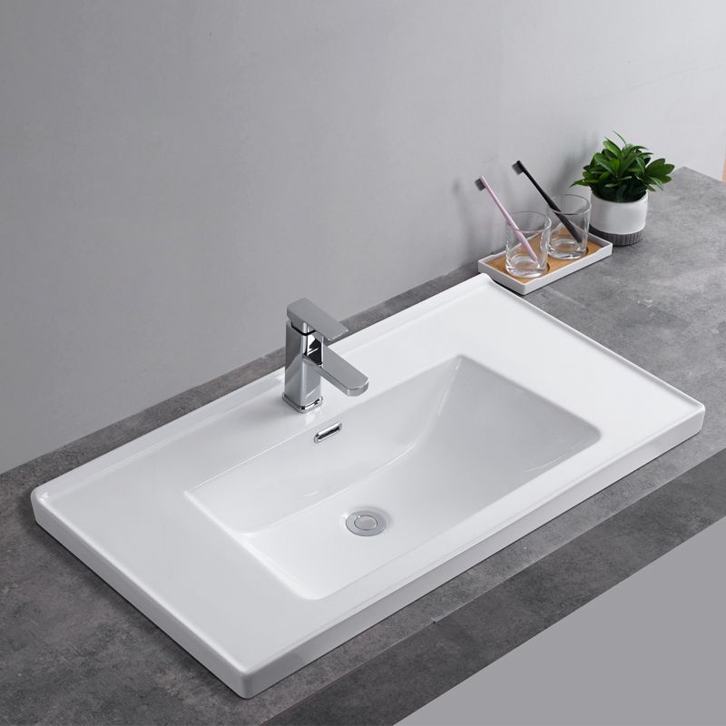 Modern Bathroom Sink Rectangular Trough Sink  (Not Included Faucet)