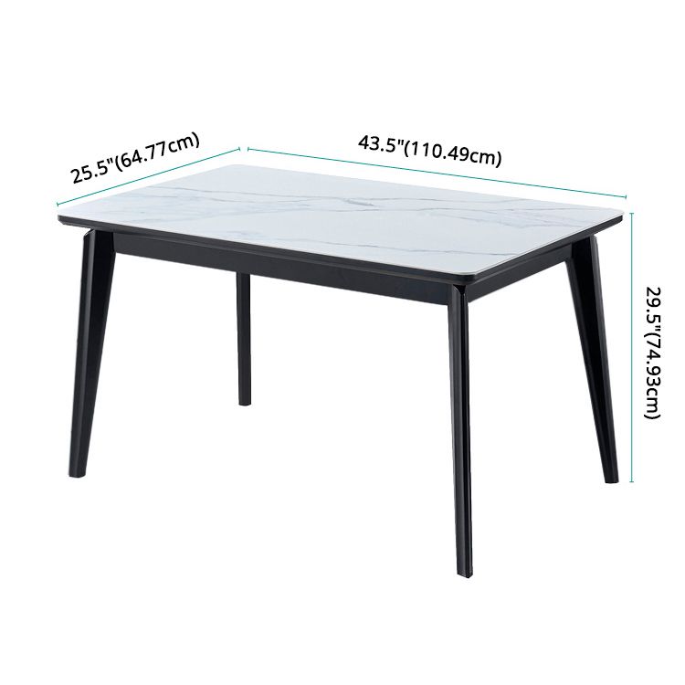 Fixed Sintered Stone Top Kitchen Table Set with 4 Legs Base Dining Furniture for Home