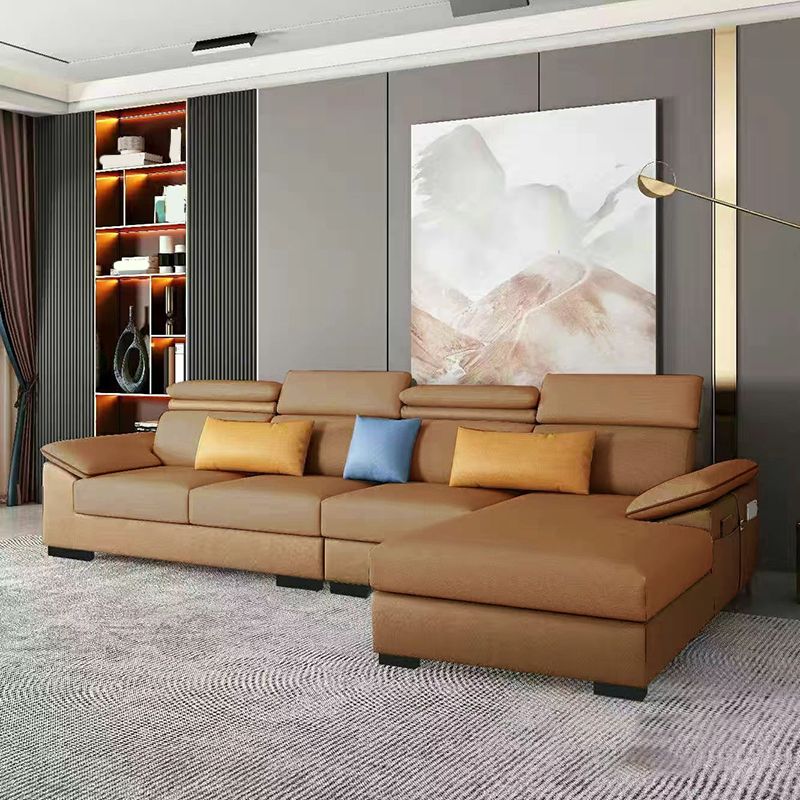Contemporary Stain-Resistant Faux Leather Cushion Back Sectionals