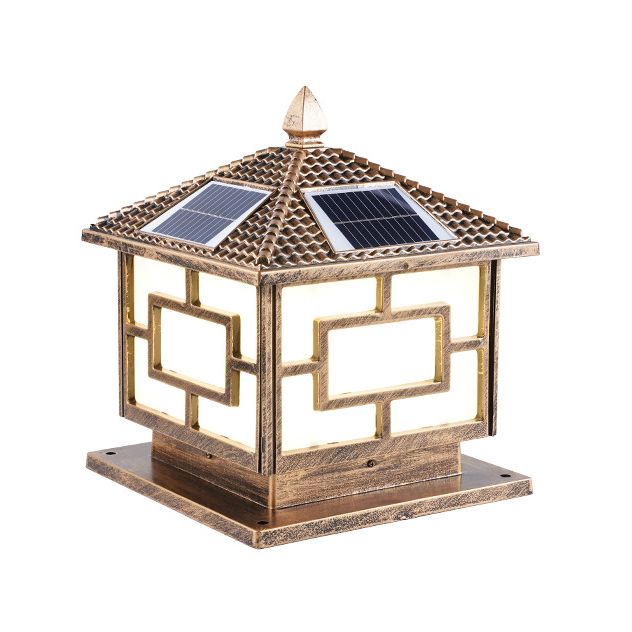Modern Pillar Lamp Minimalist Outdoor Lamp with Acrylic Shade for Garden