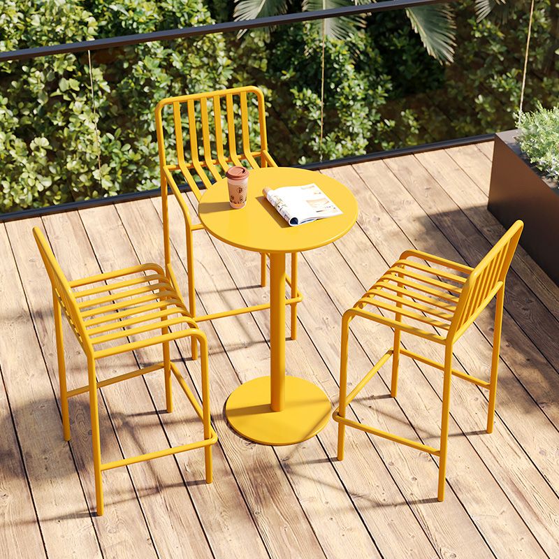 Iron Outdoor Counter Stools Industrial Low Back Bar Stools with Square Seat