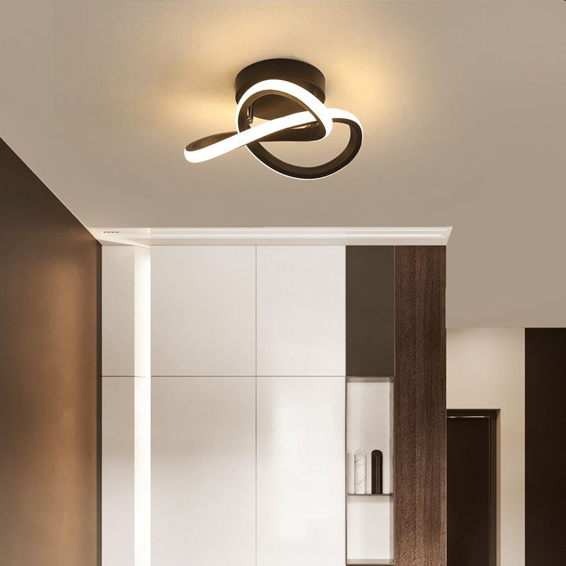Twisted Aisle Ceiling Mounted Light Metal LED Nordic Semi Flush Mount Light
