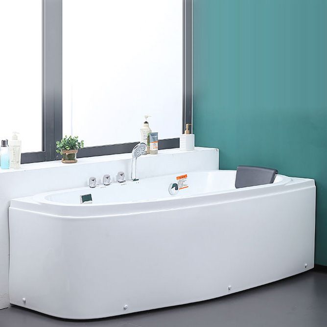 Modern Acrylic Bath Soaking Corner White Bathtub , 29.92-inch Wide