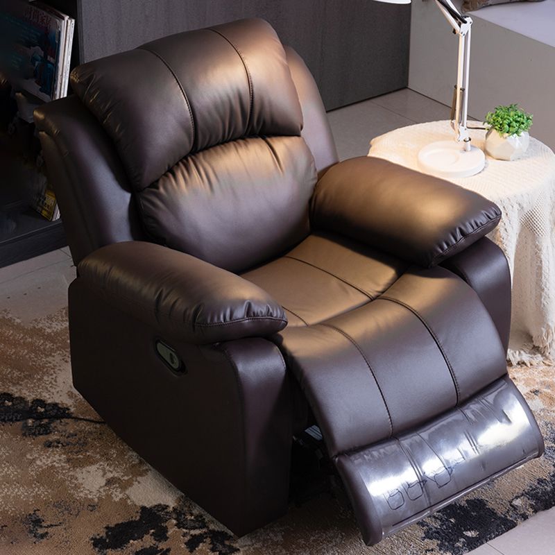 Contemporary Upholstery Chair Faux Leather Standard Recliner with Independent Foot