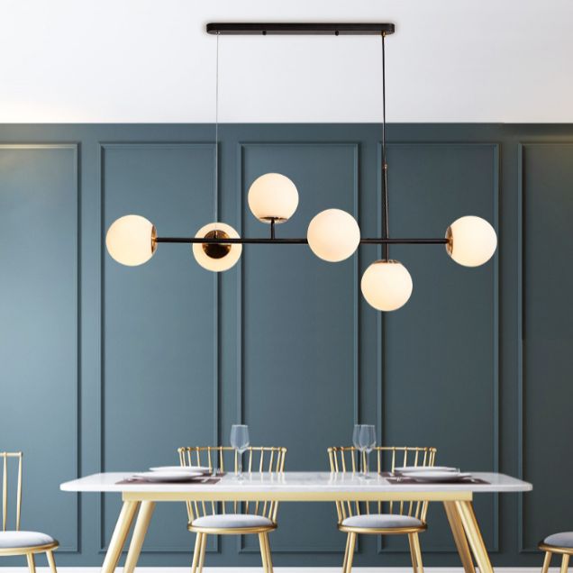 Modern Island Lighting Fixture Glass Hanging Light for Dining Room