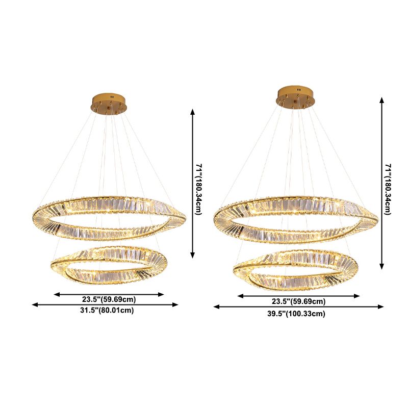 Klarer kristallrund Kronleuchterleuchte Moderne Stil Anhängerbeleuchtung