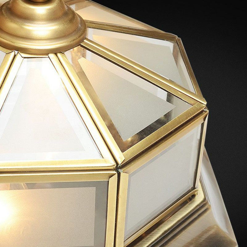 Cap Shaped Frosted Glass Ceiling Fixture Minimalist 2-Bulb Corridor Flush Mounted Light in Brass