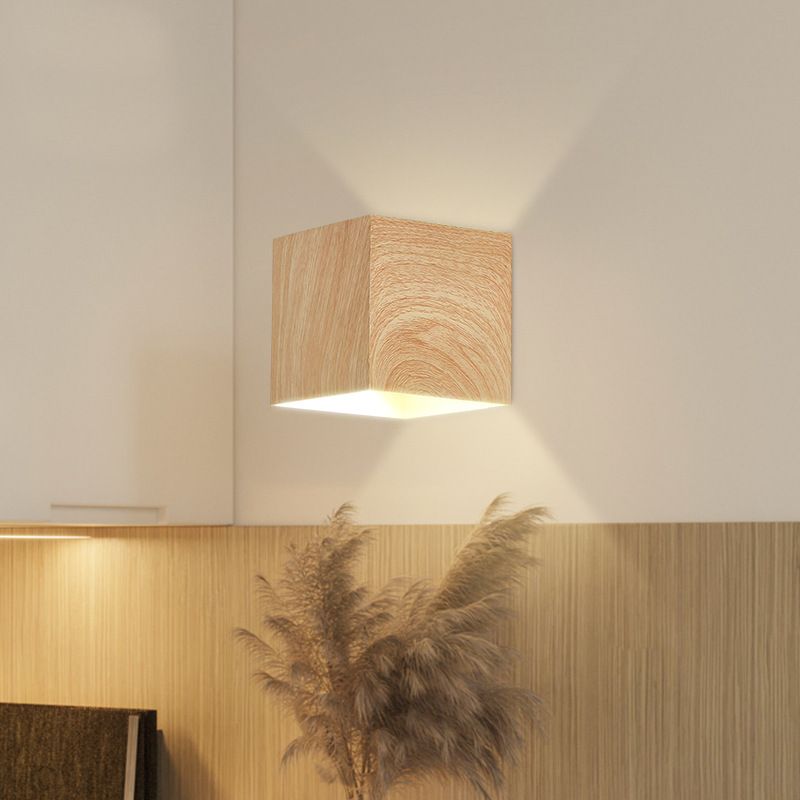 2-Light Modernism Beige/Brown Wall Mounted Sconce LED Shaded Wall Light for Bedroom