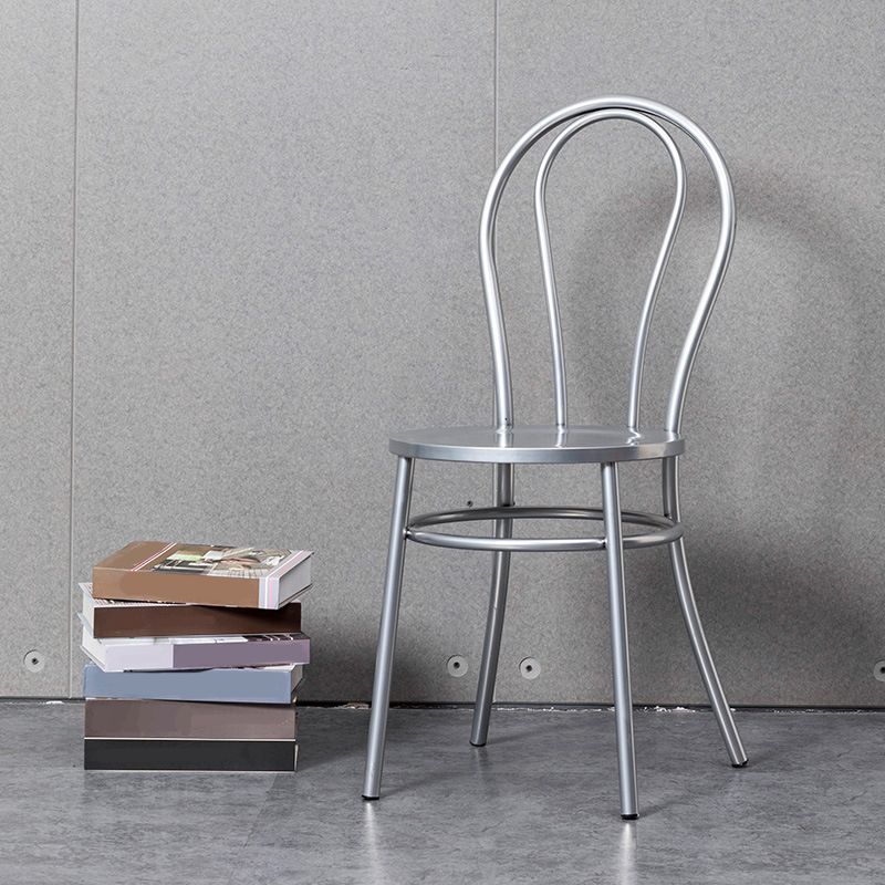 Industrial Windsor Back Armless Chair Metal Dining Room Chairs