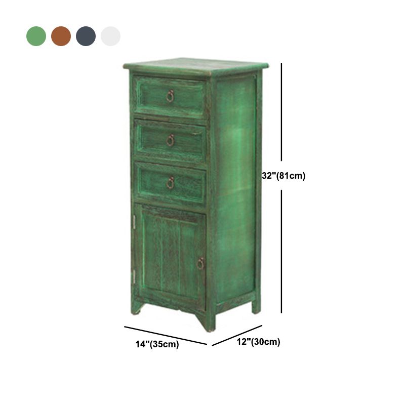 Industrial Bracket  Legs Accent Cabinet with Door and Drawers Storage Cabinet