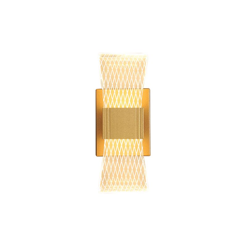 Bowknot-Like Acrylic LED Wall Light Fixture Nordic 1/2 Bulbs Gold Wall Sconce Lighting in Warm/White Light