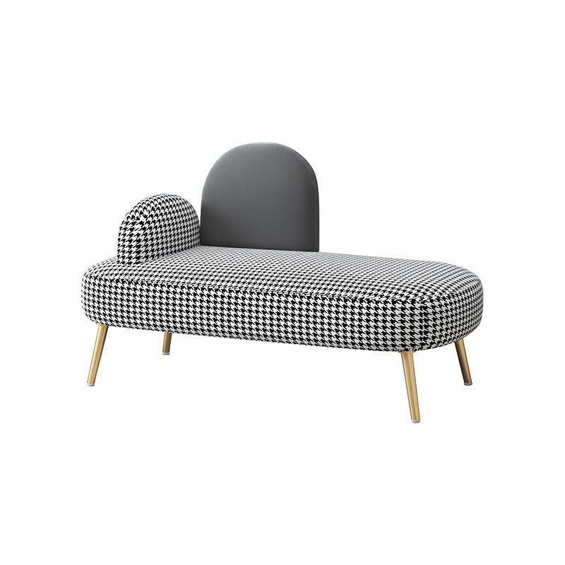 Contemporary Camel Back Standard Sofa Fabric Round Arm Sofa for Bonus Room