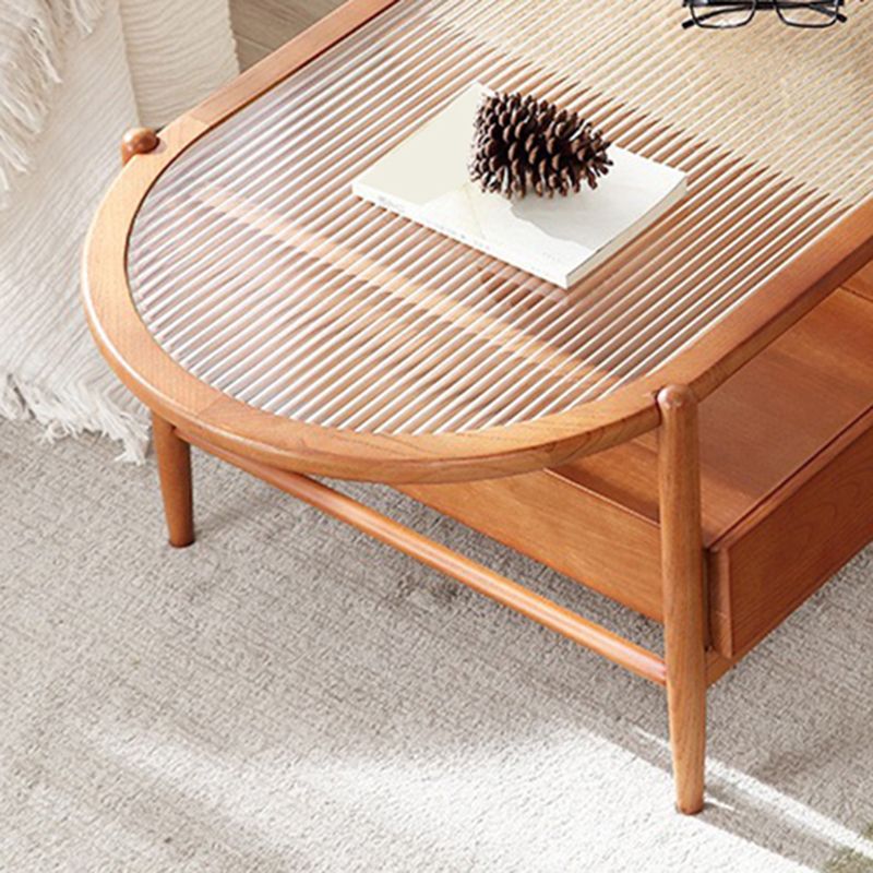 4 Legs Coffee Table Modernism Wood Cocktail Table in Natural