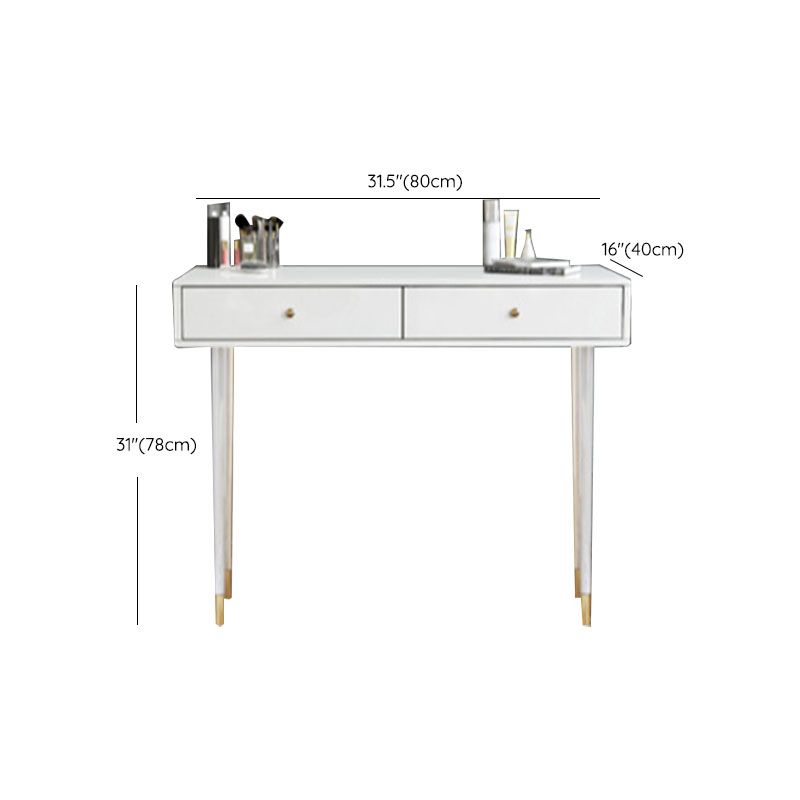 White Makeup Table With 2 Drawers 15.74 W X 29.52" H for Bedroom