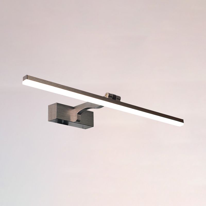 Linear Metal Wall Light Fixture Modern Style 1-Light Mirror Wall Mount Lighting