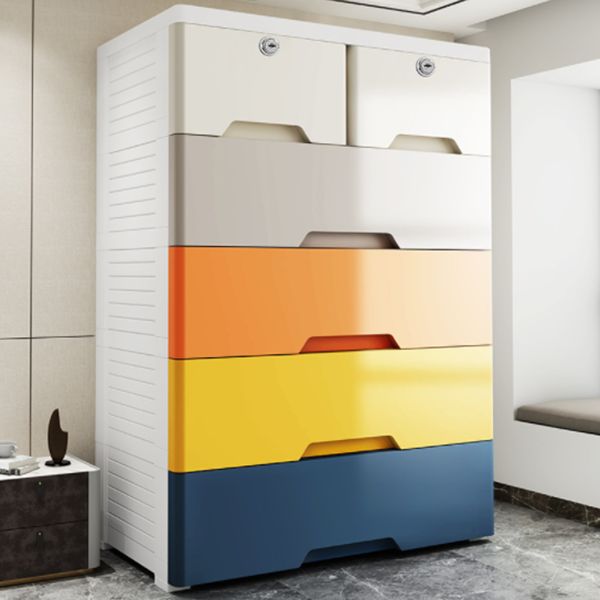 Contemporary Style Wardrobe Plastic Bedroom Wardrobe Closet With Drawers