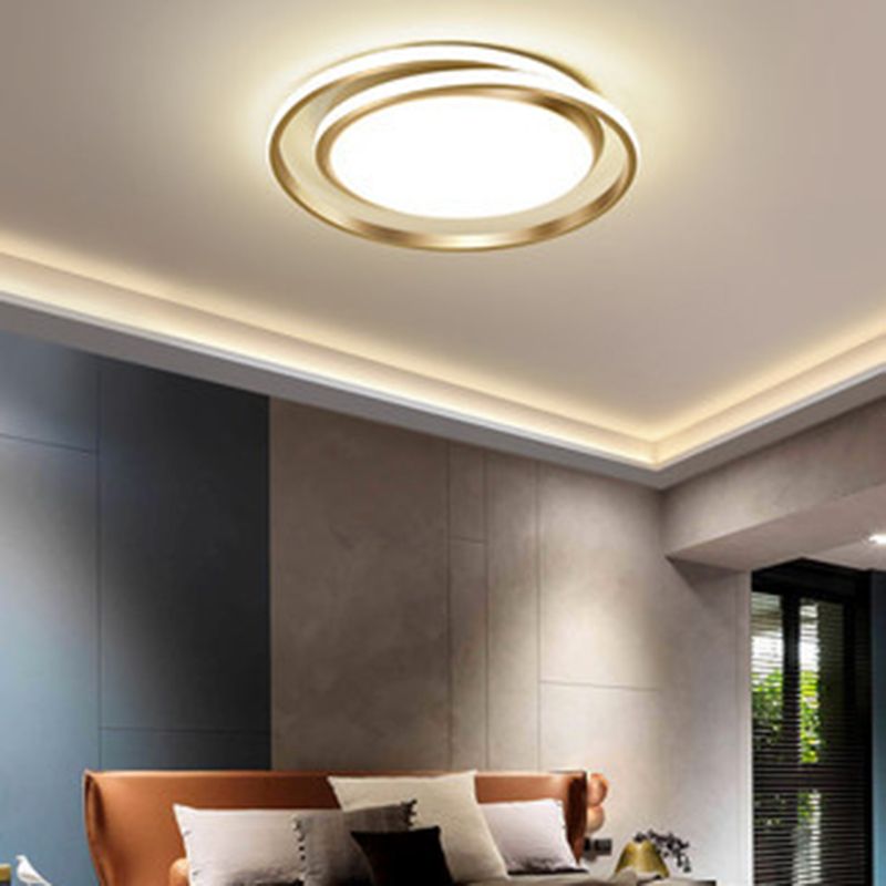 Modern Minimalist Metal Flush Mount Ceiling Lamp Round Shape LED Flush Mount Lighting for Bedroom
