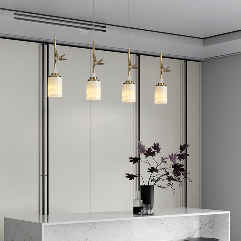 Suspension de style moderne suspendu à la lumière du cylindre en pierre pour chambre à coucher