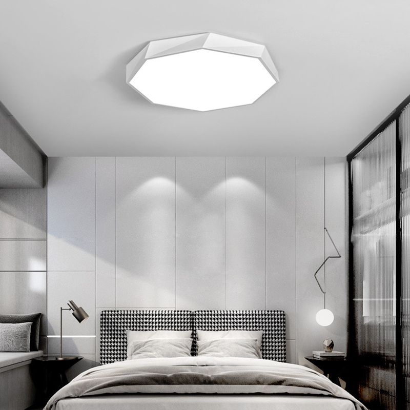 Lámpara de techo LED moderna y simple octogonal con marco metálico y lámpara de iluminación de dormitorio de oficina integrada