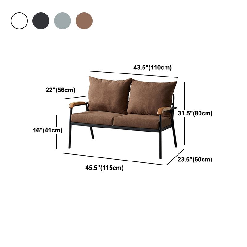 31.4"H Faux Leather/Cotton Blend Square Arm Sofa for Living Room