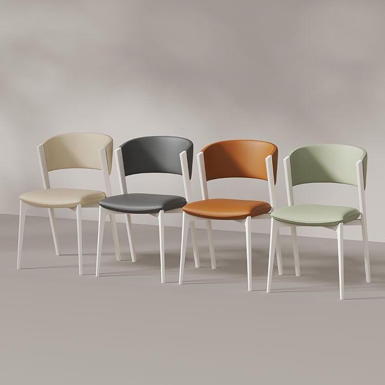 White Legs Modern Open Back Upholstered Dining and Accent Chairs