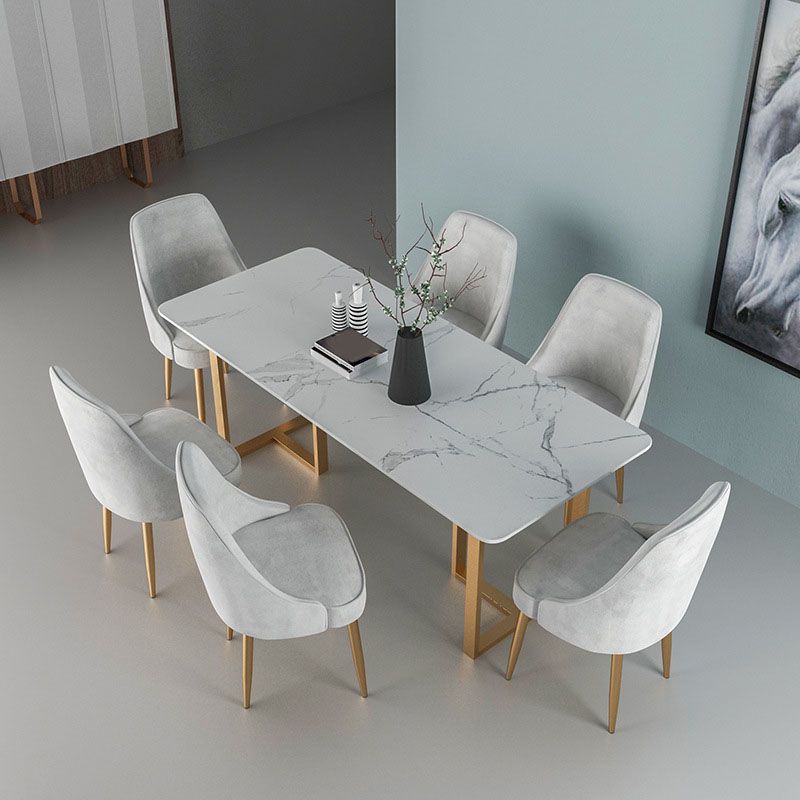 Modern Dining Set with Velvet Chairs 1/4/5/7 Pieces Dinette Set