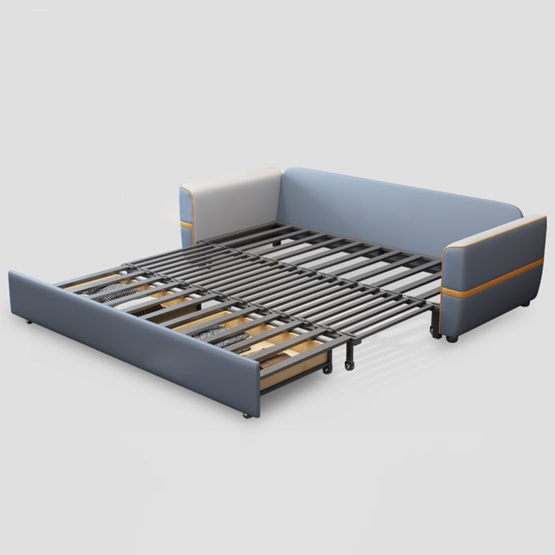 31" Wide Scandinavian Futon Sofa Bed Leather Pillow Included Futon Sleeper Sofa