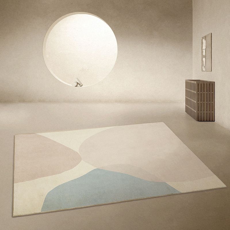 Black Anomalous Pattern Rug Polyester Modern Rug Non-Slip Backing Rug for Living Room