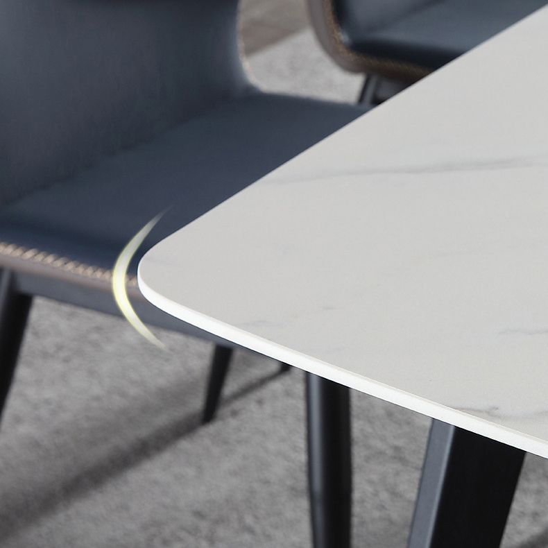 Rectangle Modern Stone Table Standard Height Dining Table with 4 Legs