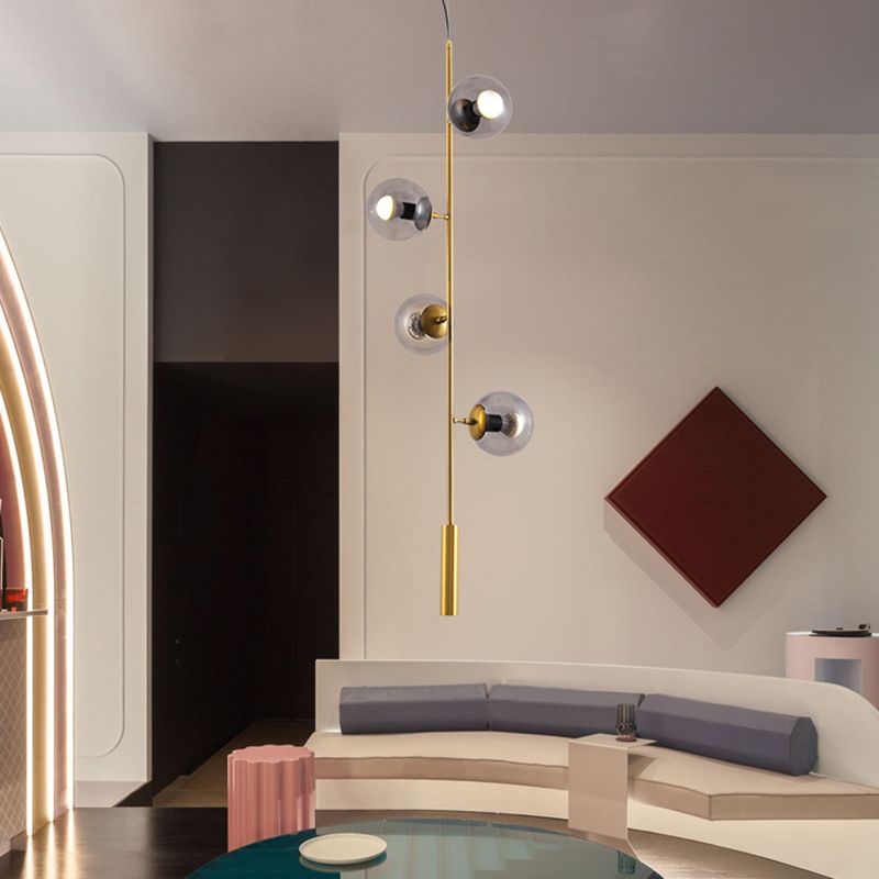 Modern Style Hanging Island Light Glass Ball Hanging Lighting Fixture for Dining Room