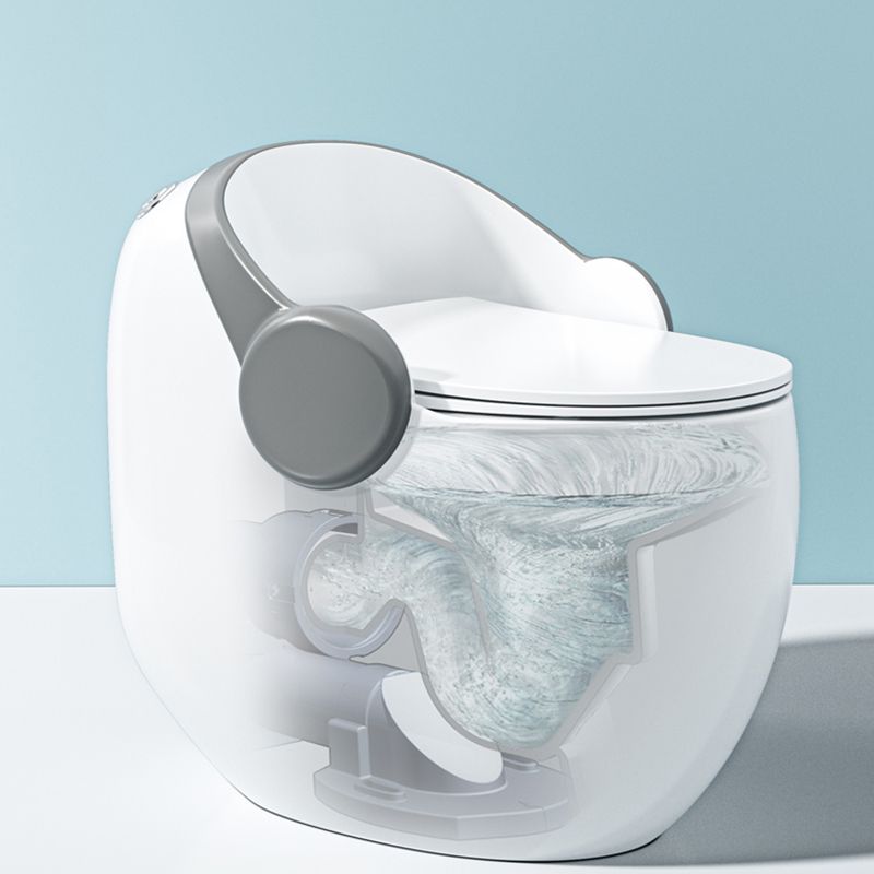 Contemporary Ceramic Toilet Floor Mount Urine Toilet with Slow Close Seat for Bathroom