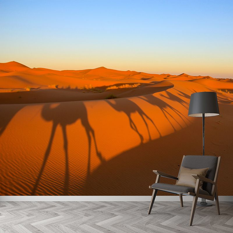 Desert Wall Mural Yellow Modernism Wall Decor for Living Room, Water Resistant