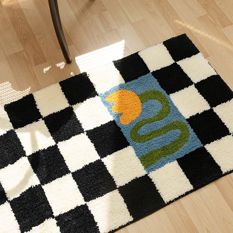 Moderna camera da letto moquette moquette nere a quadro area tappeto area resistente area tappeto
