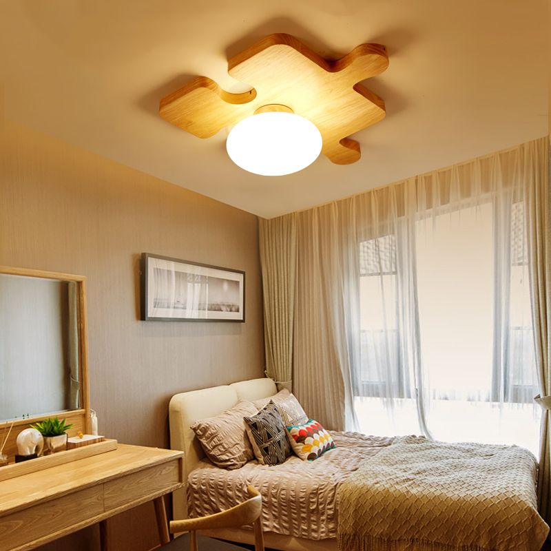 Luz moderna de techo montado en el techo Luz de techo de madera nórdica