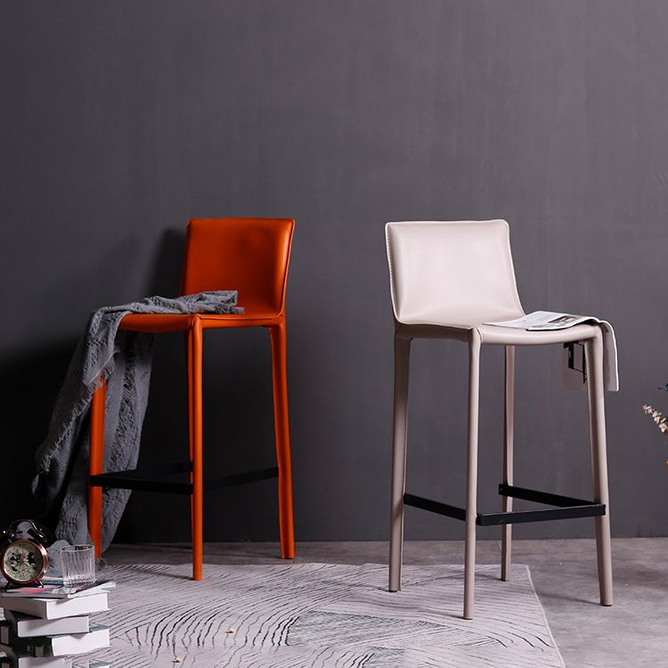 Glam Indoor Stools with Leather Legs Matte Finish Faux Leather Counter & Bar Stools