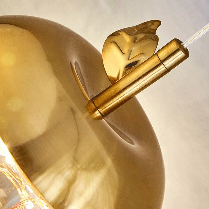 Éclairage pendentif à LED de pomme en verre contemporain 1 lampe suspendue à la tête pour salle à manger