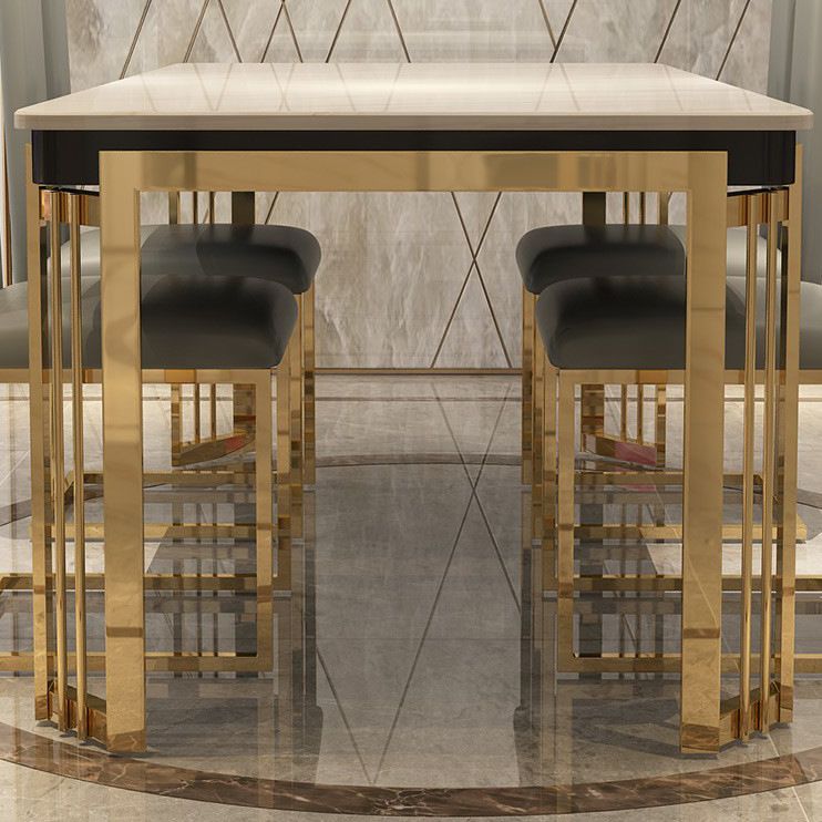 Contemporary Sintered Stone Rectangle Table Set 1/2/5/7/9 Pieces Dining Set for Home